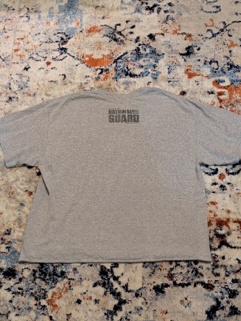 Gildan Light Gray Heavy Cotton Tee with Blue Logo - Picture 4 of 5